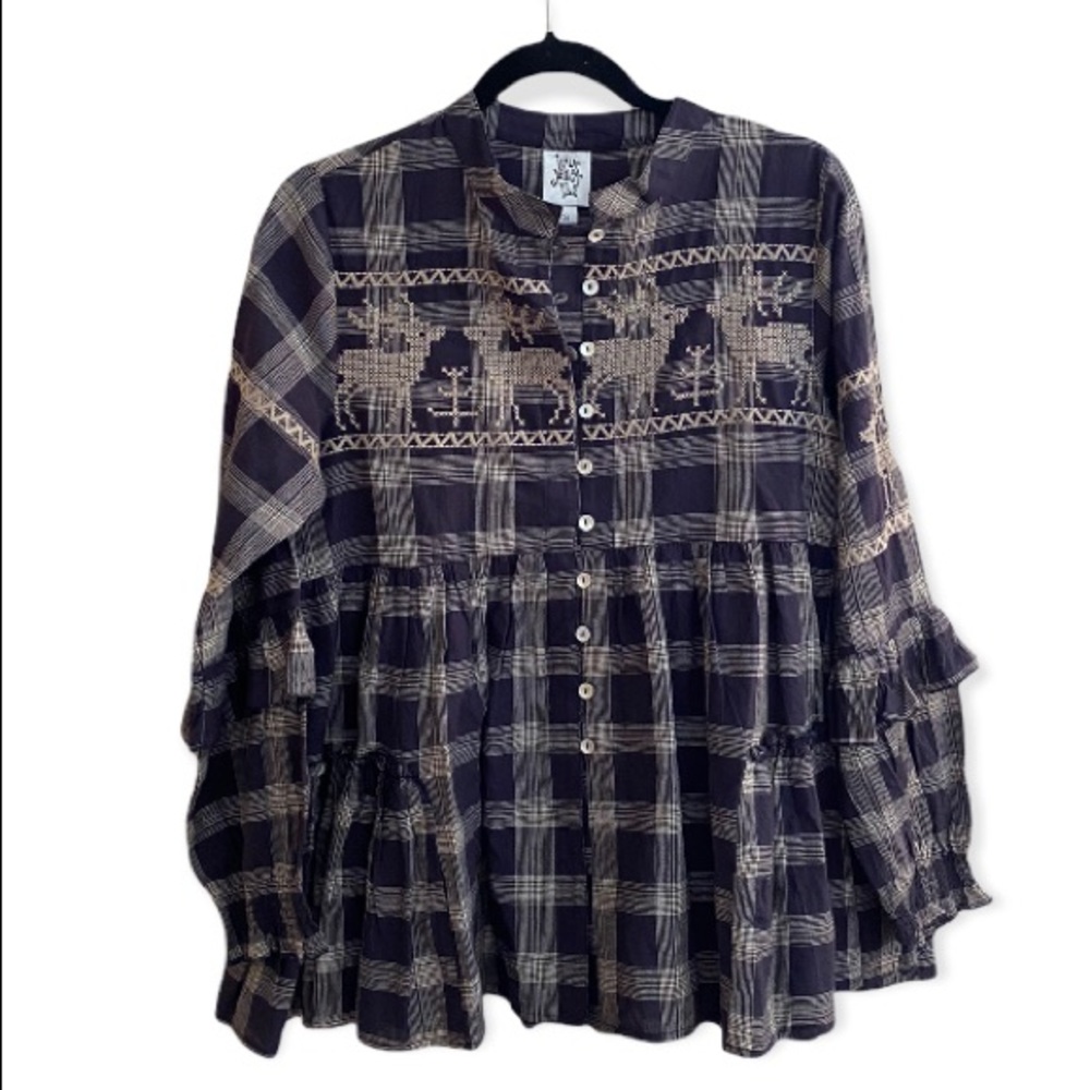 Plaid Ivy Jane holiday blouse